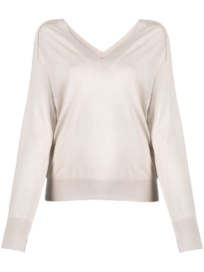 Lyocell Wool V-neck Sweater