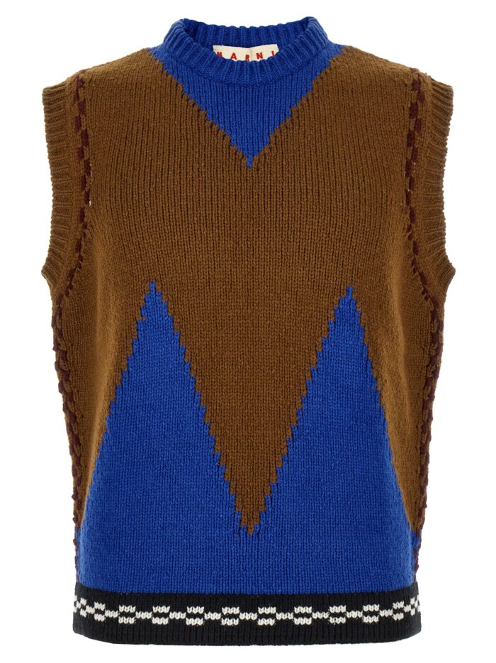 marni m shaped intarsia vest Marni M-shaped Intarsia Vest