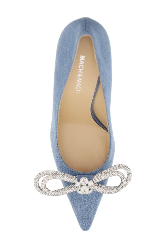 MACH E MACH Denim Pumps With Crystals