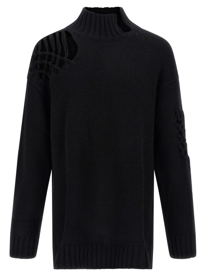yohji yamamoto macramé insert sweater YOHJI YAMAMOTO Macramé Insert Sweater