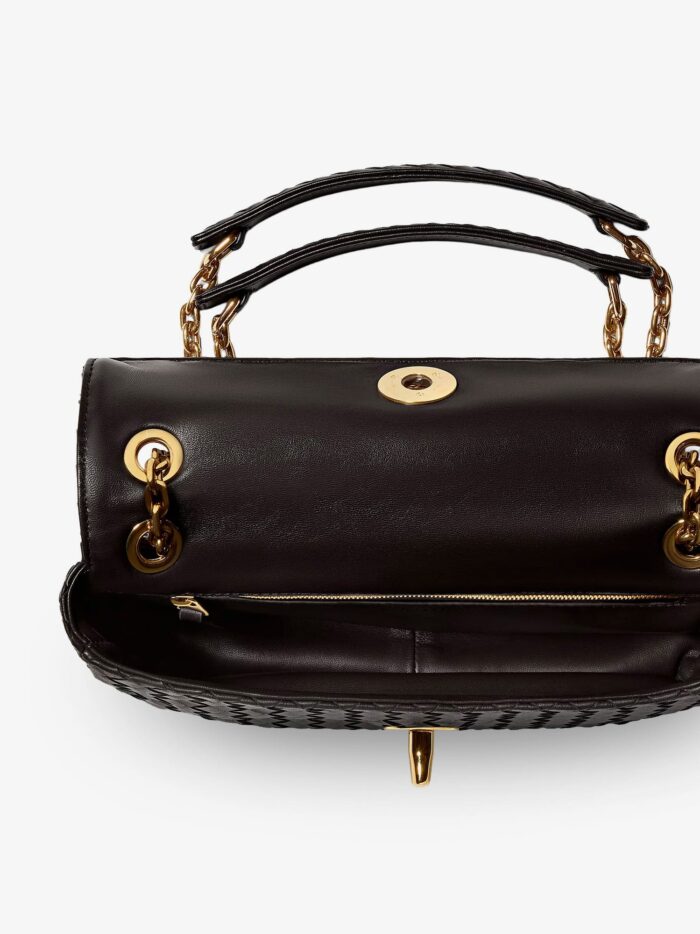 Bottega Veneta Madison Leather Crossbody Bag With Intrecciato Motif