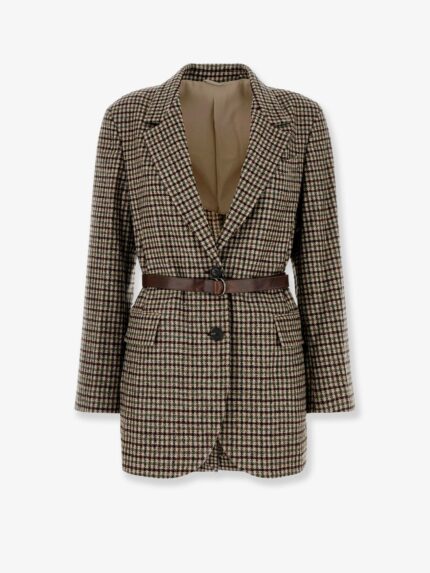 Brunello Cucinelli Madras Blazer With Belt