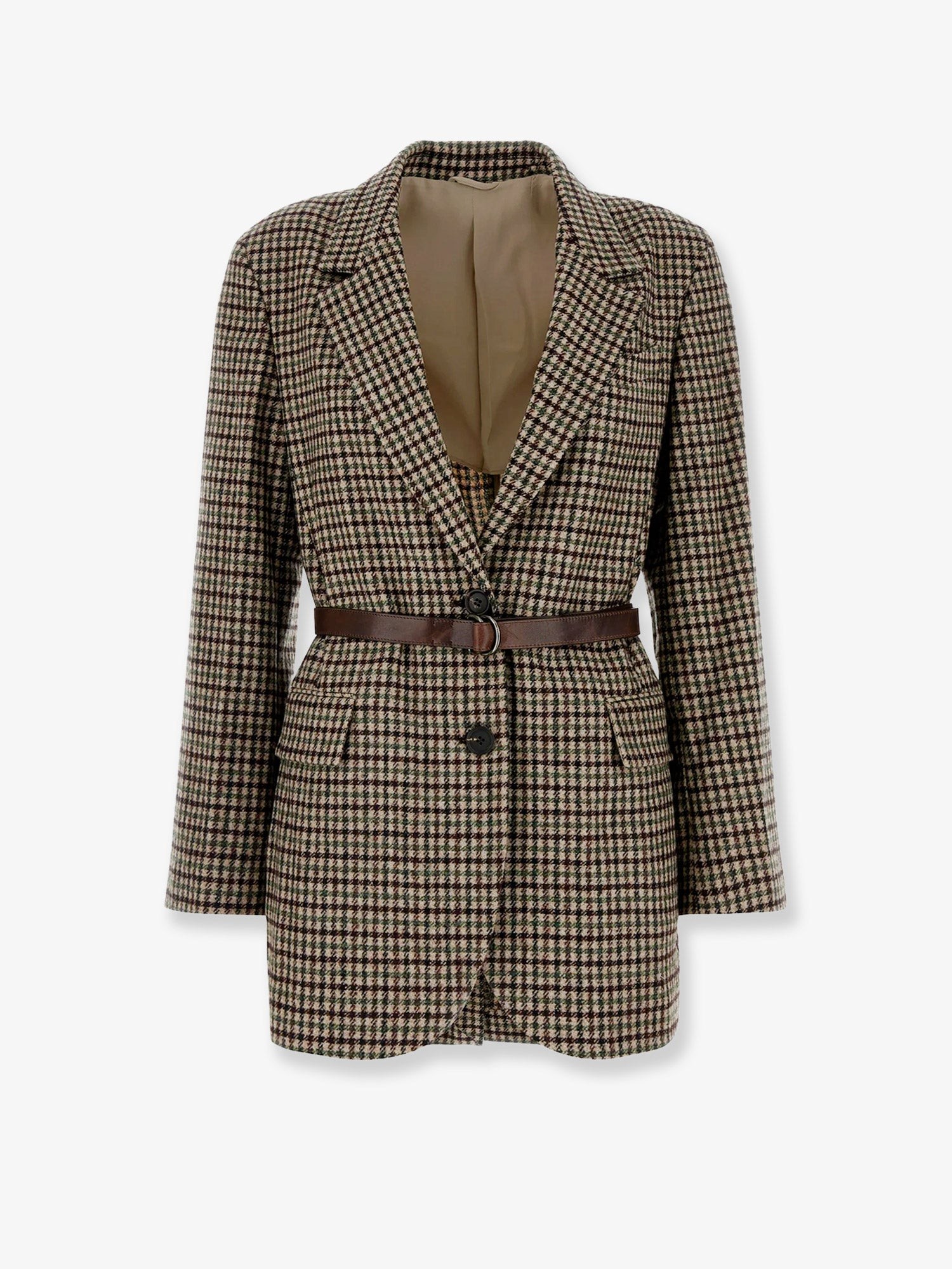Brunello Cucinelli Madras Blazer With Belt