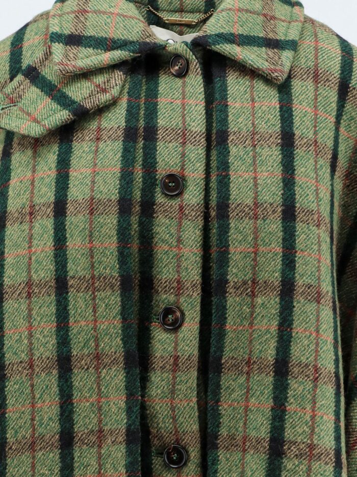 CHLOE' Madras Wool Cape Coat