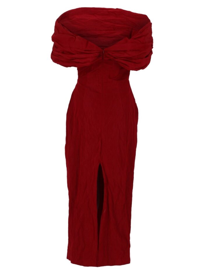 MAGDA BUTRYM ABITO OFF-SHOULDER MIDI DRAPPEGGIATO