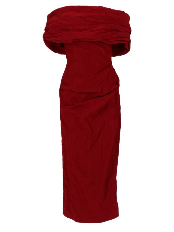 MAGDA BUTRYM ABITO OFF-SHOULDER MIDI DRAPPEGGIATO