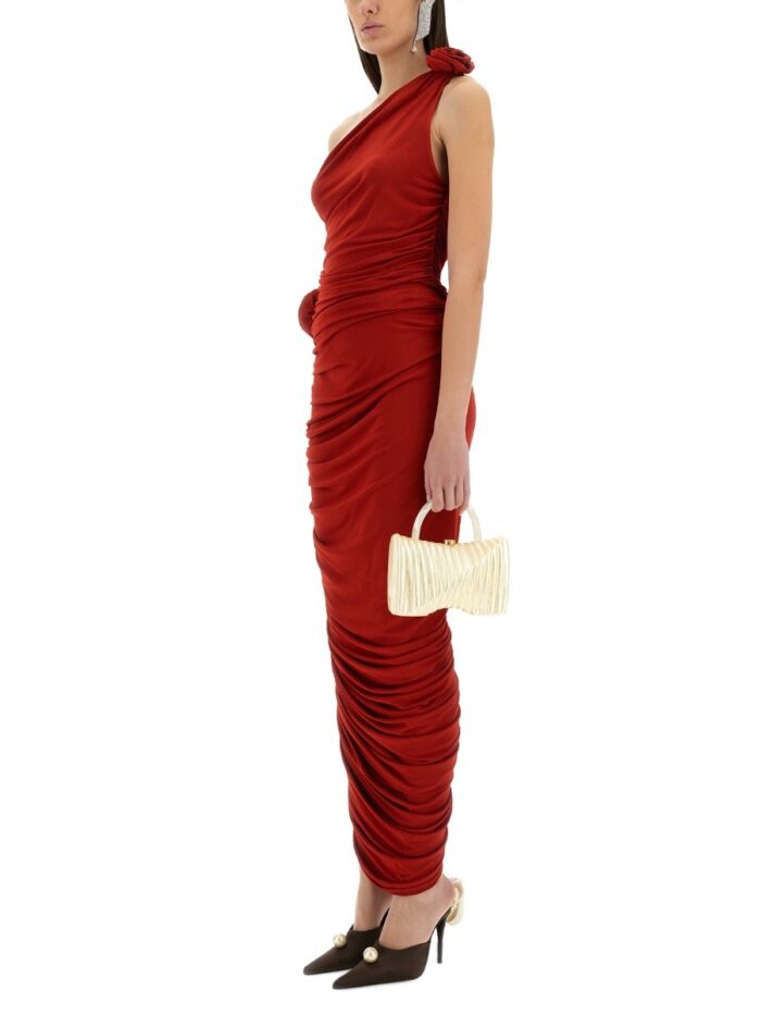 MAGDA BUTRYM ASYMMETRICAL DRAPED MIDI SKIRT