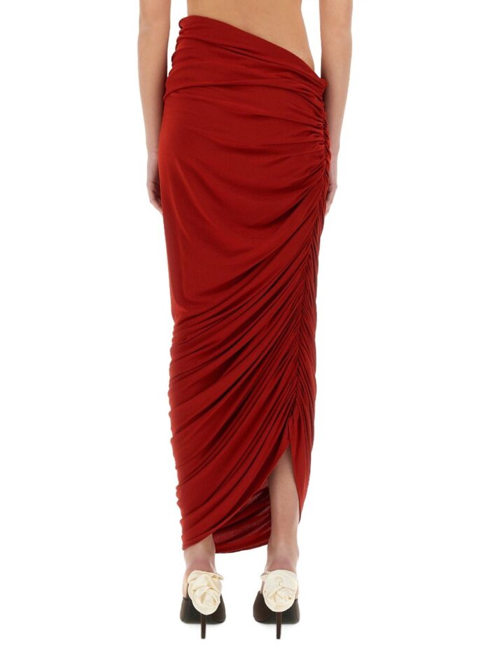 MAGDA BUTRYM ASYMMETRICAL DRAPED MIDI SKIRT