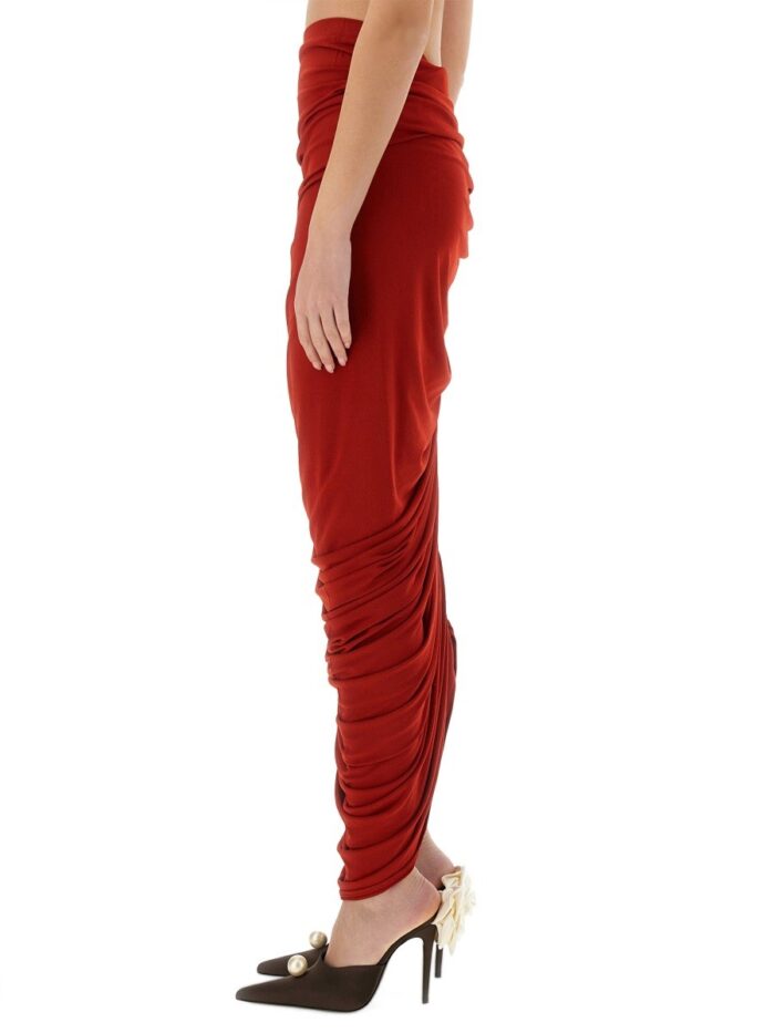 MAGDA BUTRYM ASYMMETRICAL DRAPED MIDI SKIRT
