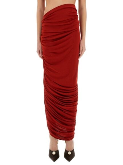 MAGDA BUTRYM ASYMMETRICAL DRAPED MIDI SKIRT