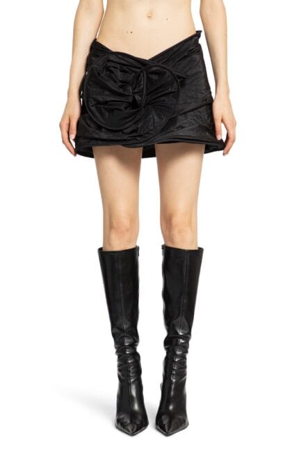 MAGDA BUTRYM Crinkle Taffeta Rose Mini Skirt