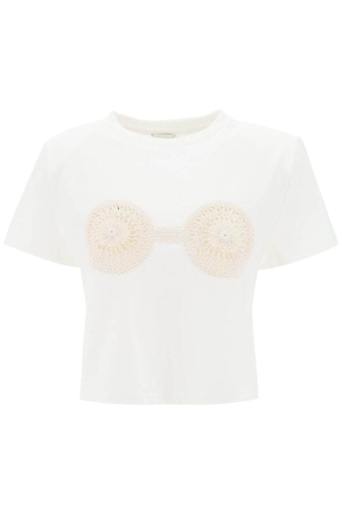 MAGDA BUTRYM Cropped T-shirt With Crochet Insert