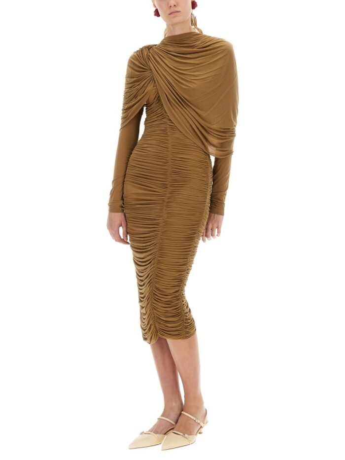 MAGDA BUTRYM DRAPED MIDI DRESS