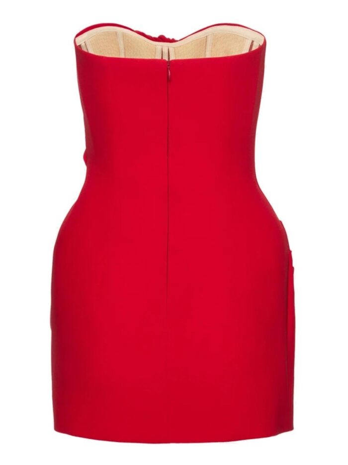MAGDA BUTRYM DRAPED MINI DRESS WITH STRUCTURED CORSET