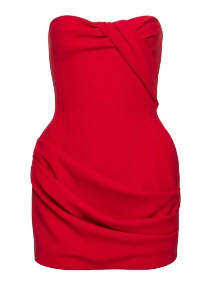 MAGDA BUTRYM DRAPED MINI DRESS WITH STRUCTURED CORSET