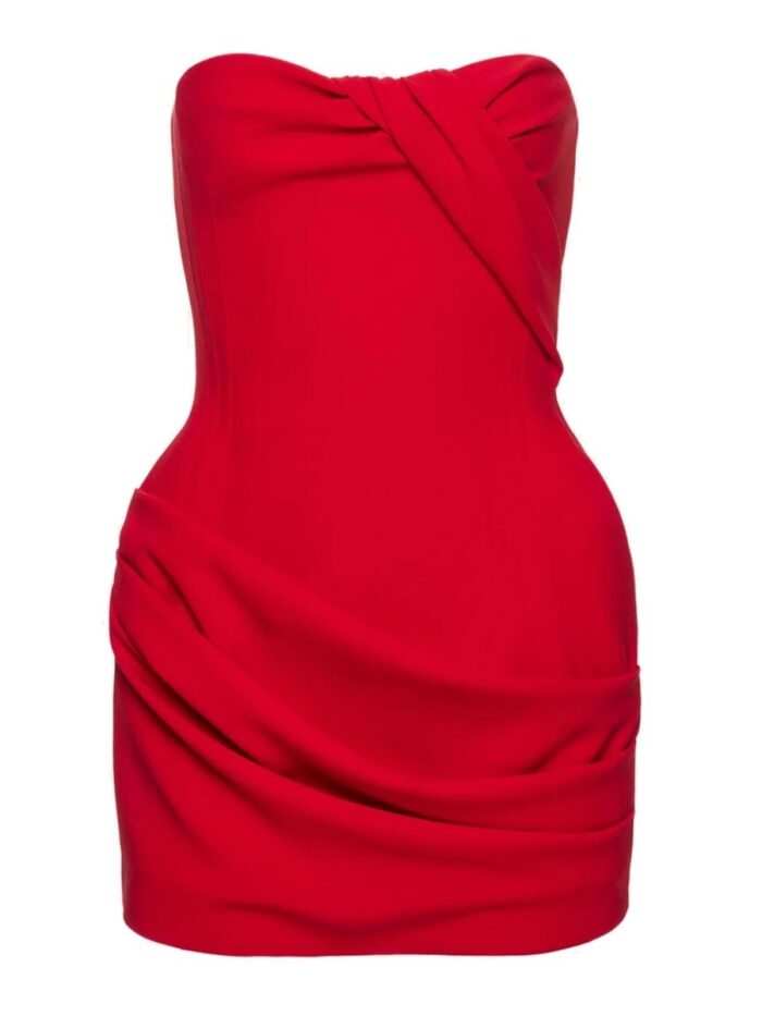 MAGDA BUTRYM DRAPED MINI DRESS WITH STRUCTURED CORSET