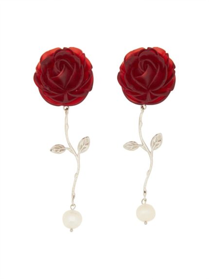 MAGDA BUTRYM PEARL AND ROSE EARRINGS