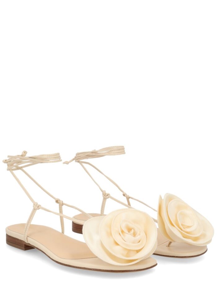 MAGDA BUTRYM SANDAL WITH SILK FLOWER