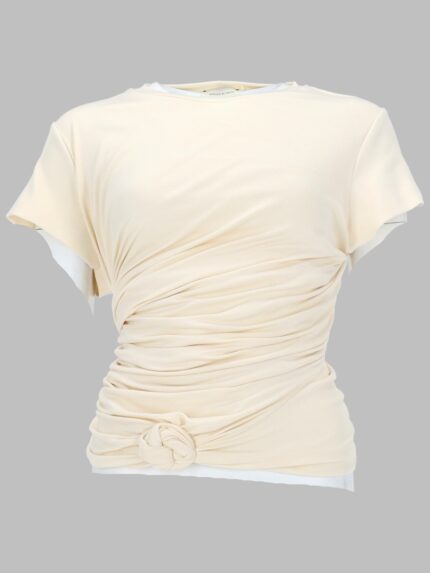 MAGDA BUTRYM T-SHIRT DRAPPEGGIATA CON NODO LATERALE