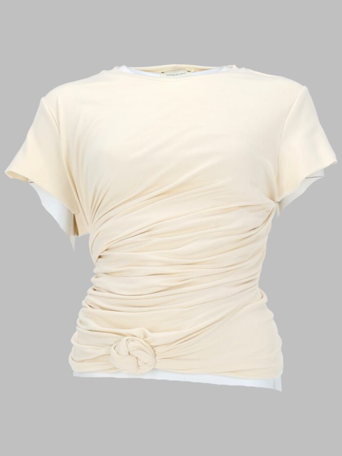 MAGDA BUTRYM T-SHIRT DRAPPEGGIATA CON NODO LATERALE