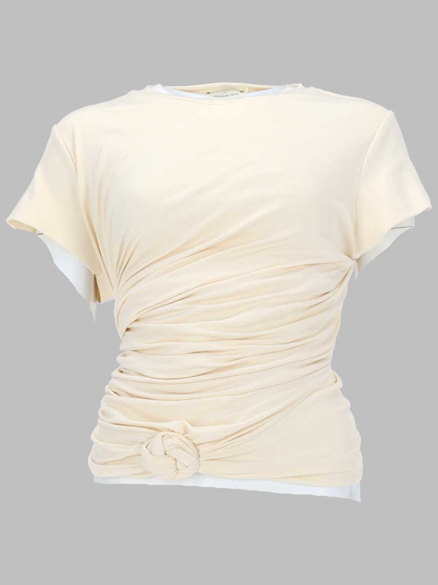 MAGDA BUTRYM T-SHIRT DRAPPEGGIATA CON NODO LATERALE
