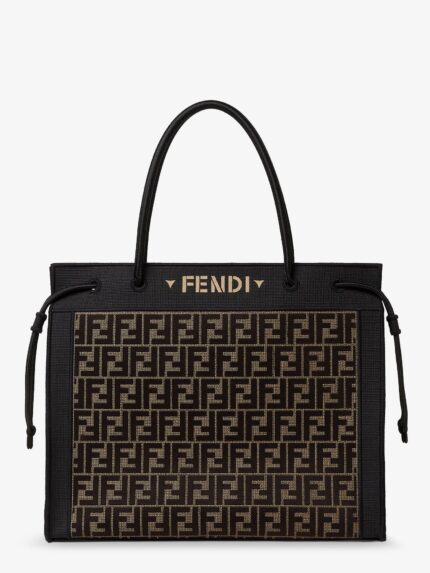 Fendi Magic Shopper Bag In FF Fabric With Embroidered Logo On The Front