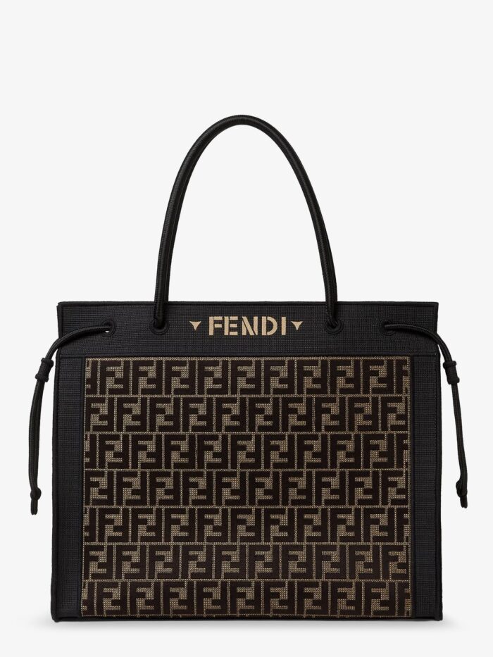 Fendi Magic Shopper Bag In FF Fabric With Embroidered Logo On The Front