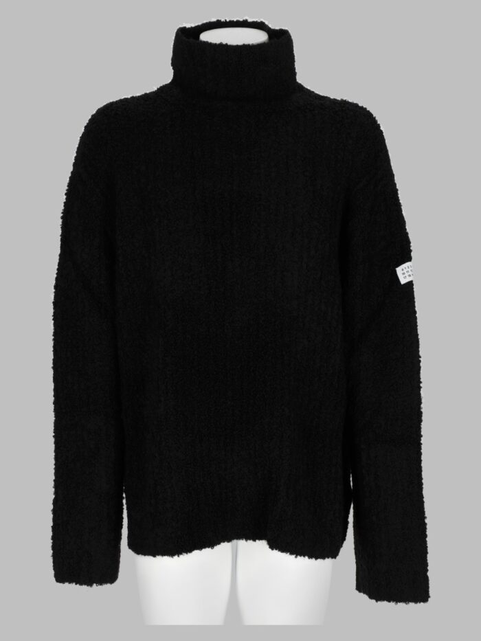 mm6 maison margiela maglia a collo alto con trama testurizzata MM6 MAISON MARGIELA Maglia A Collo Alto Con Trama Testurizzata