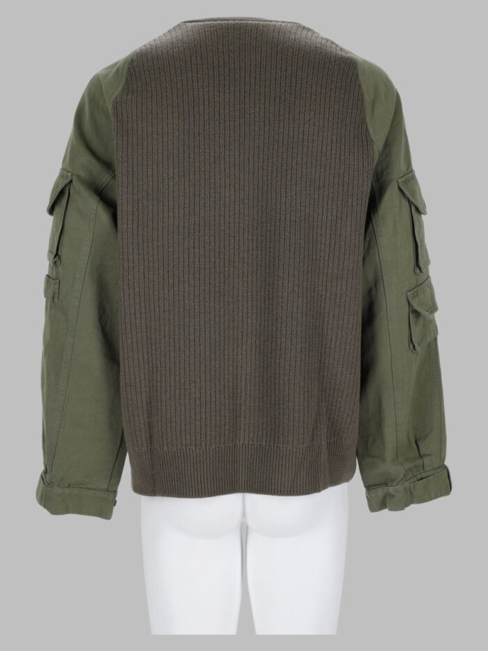 Balmain Maglia Cargo In Lana Con Inserti In Cotone