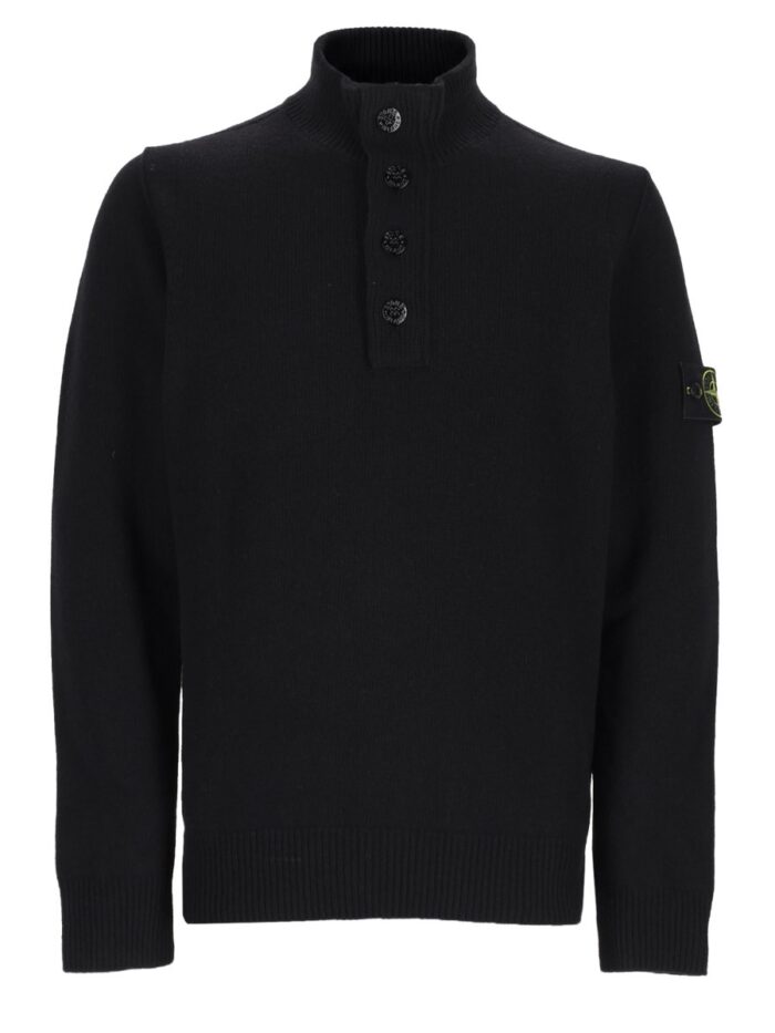 stone island maglia con bottoni e patch logo Stone Island Maglia Con Bottoni E Patch Logo