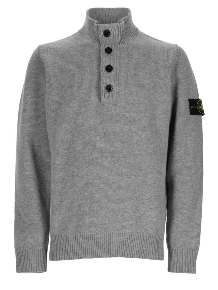 stone island maglia con bottoni e patch logo Stone Island MAGLIA CON BOTTONI E PATCH LOGO