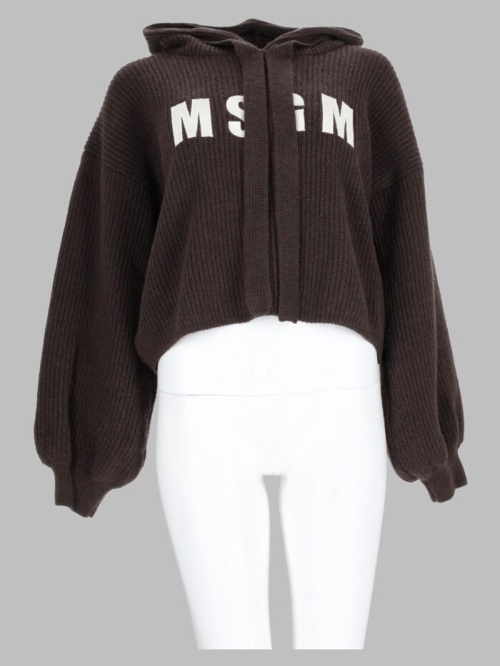 msgm maglia con zip e logo Msgm Maglia Con Zip E Logo