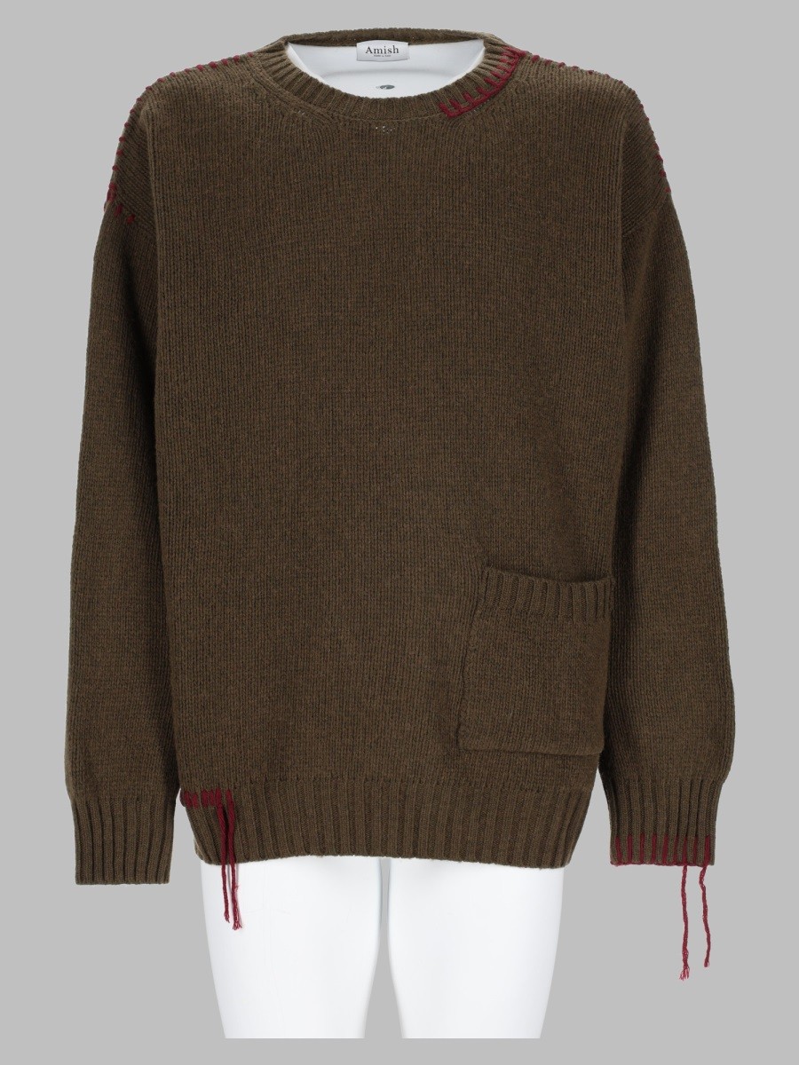AMISH MAGLIA "CREW CROP" IN LANA