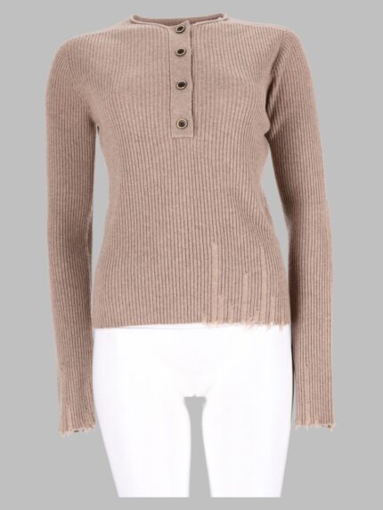 UMA WANG Maglia "Henley" In Cashmere