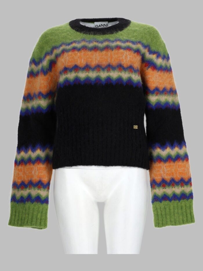 GANNI Maglia In Alpaca Con Motivo Fairisle