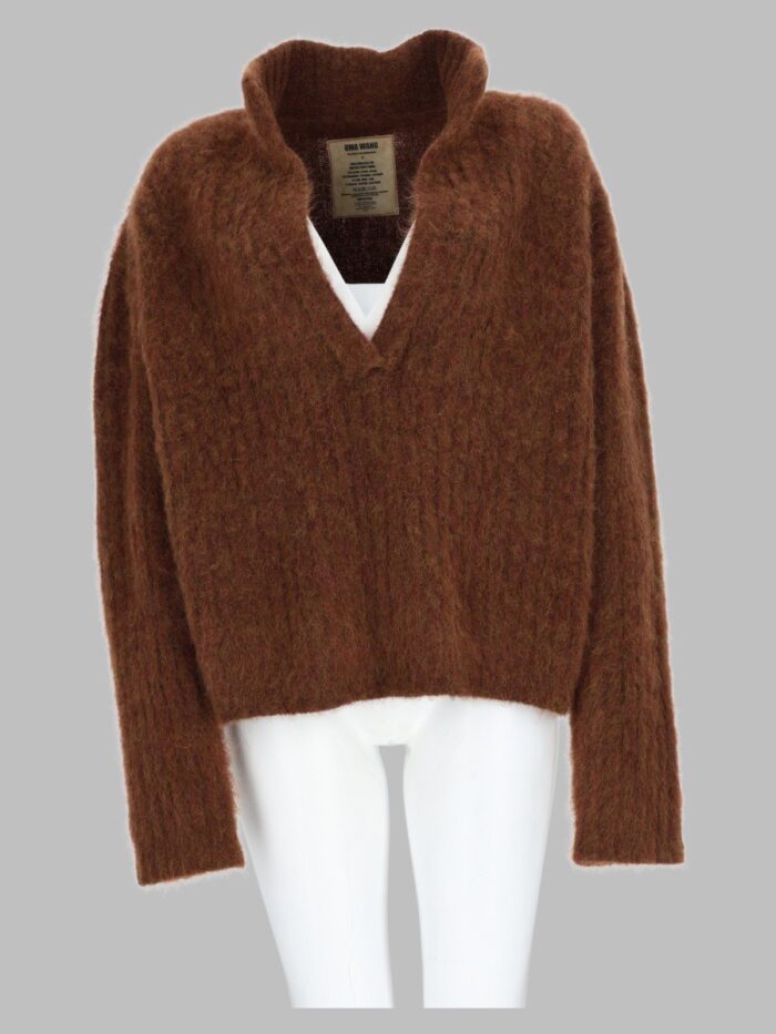 uma wang maglia in alpaca e lana con scollo a v UMA WANG Maglia In Alpaca E Lana Con Scollo A V
