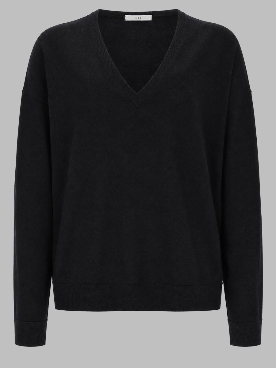 CO MAGLIA IN CASHMERE CON SCOLLO A V