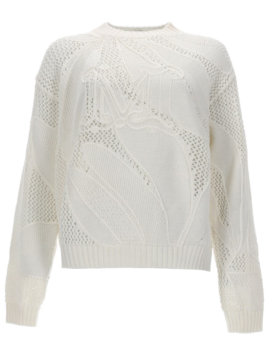 Max Mara MAGLIA IN COTONE RICAMATO