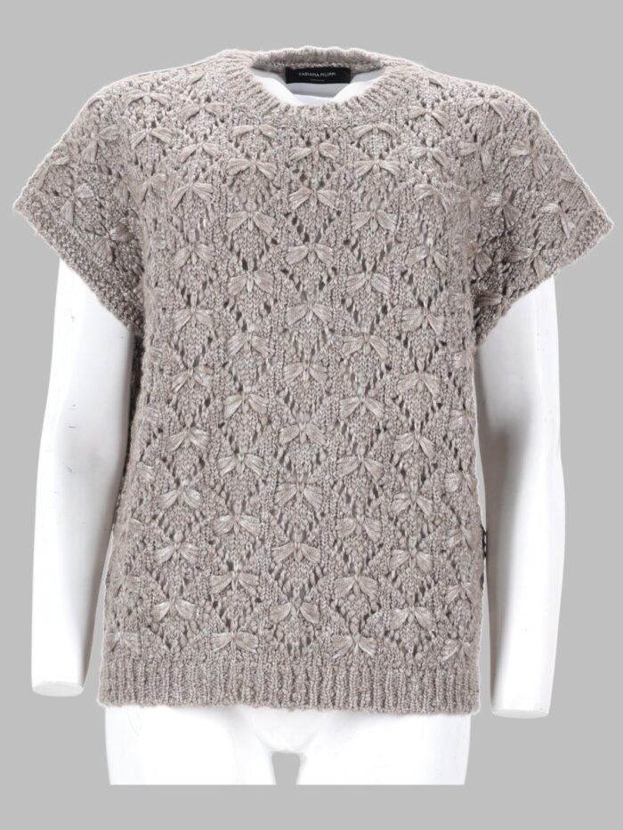 fabiana filippi maglia in fettuccia di cotone Fabiana Filippi MAGLIA IN FETTUCCIA DI COTONE
