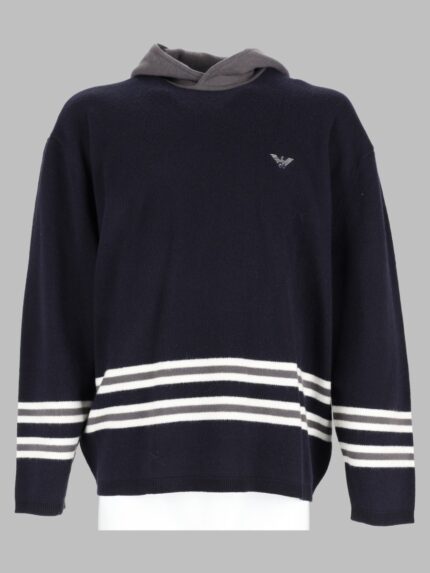 Emporio Armani Maglia In Lana Con Cappuccio