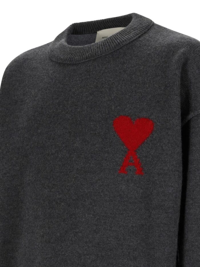 AMI PARIS MAGLIA IN LANA CON LOGO