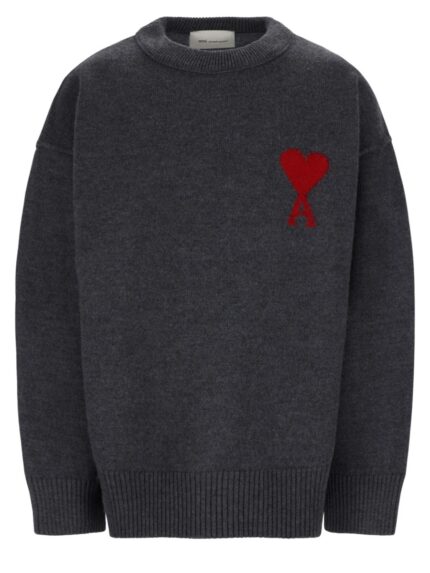 AMI PARIS MAGLIA IN LANA CON LOGO