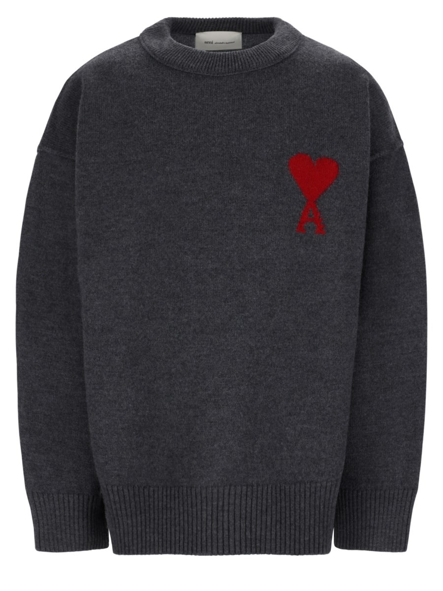 AMI PARIS MAGLIA IN LANA CON LOGO