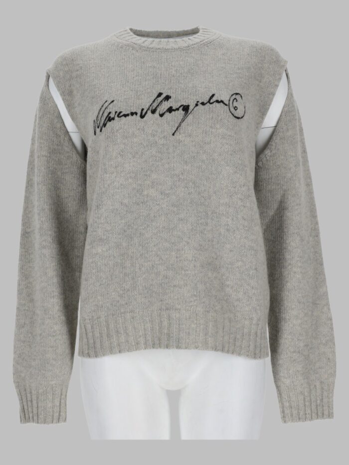 mm6 maison margiela maglia in lana con logo MM6 MAISON MARGIELA Maglia In Lana Con Logo
