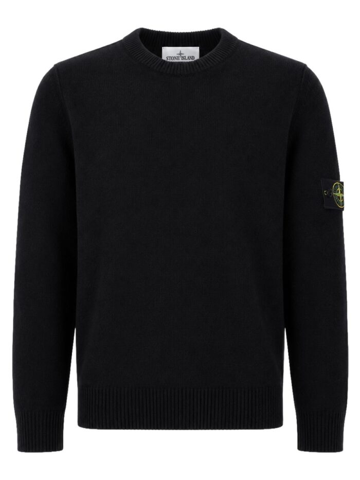 stone island maglia in lana con patch logo Stone Island MAGLIA IN LANA CON PATCH LOGO