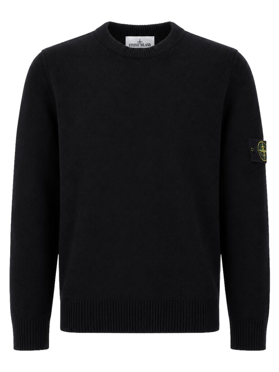 Stone Island MAGLIA IN LANA CON PATCH LOGO