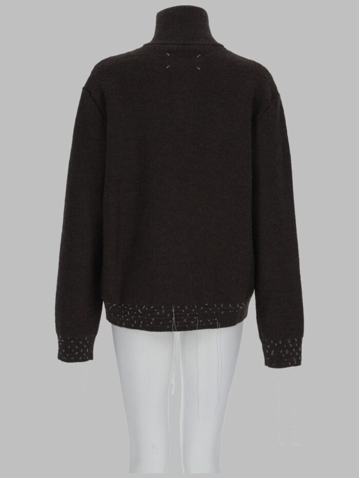 Maison Margiela MAGLIA IN LANA CON ZIP A UN QUARTO