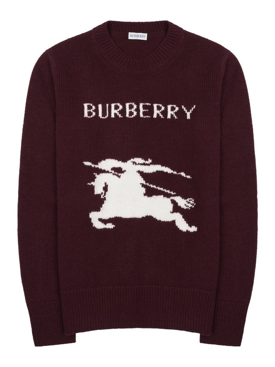 Burberry Maglia In Lana E Cashmere Con Logo