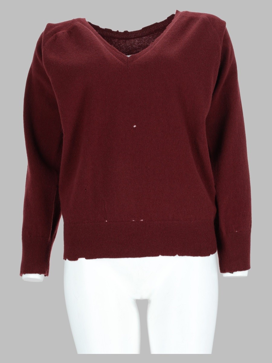 Maison Margiela Maglia In Lana Effetto Usurato