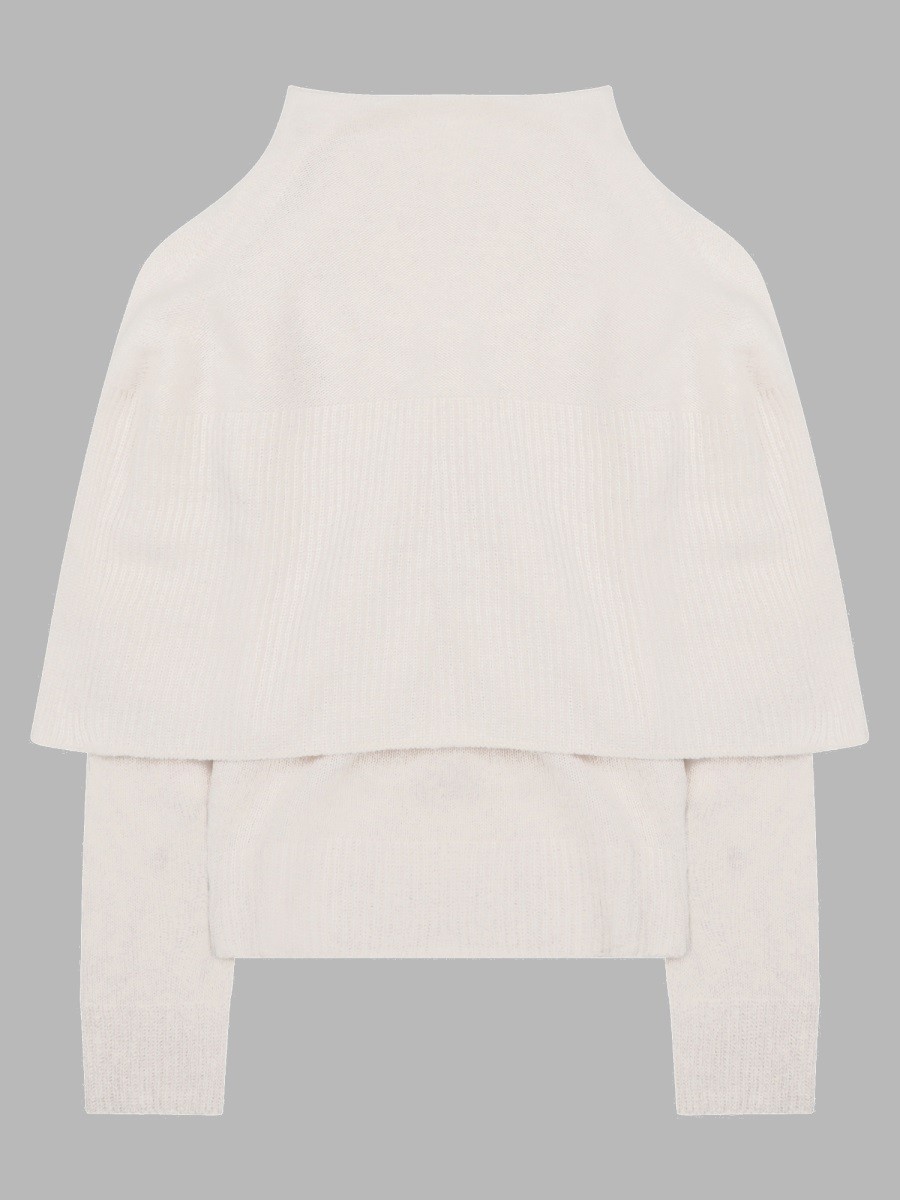 ALYSI Maglia In Lana Merino Con Collo A Cappa
